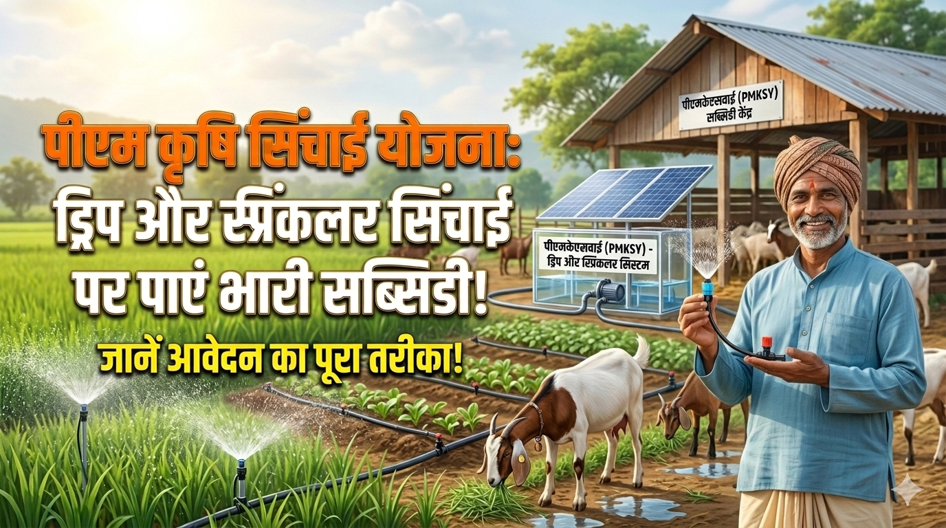 PM Krishi Sinchai Yojana ड्रिप और स्प्रिंकलर सिंचाई पर पाएं भारी सब्सिडी, जानें आवेदन का पूरा तरीका!