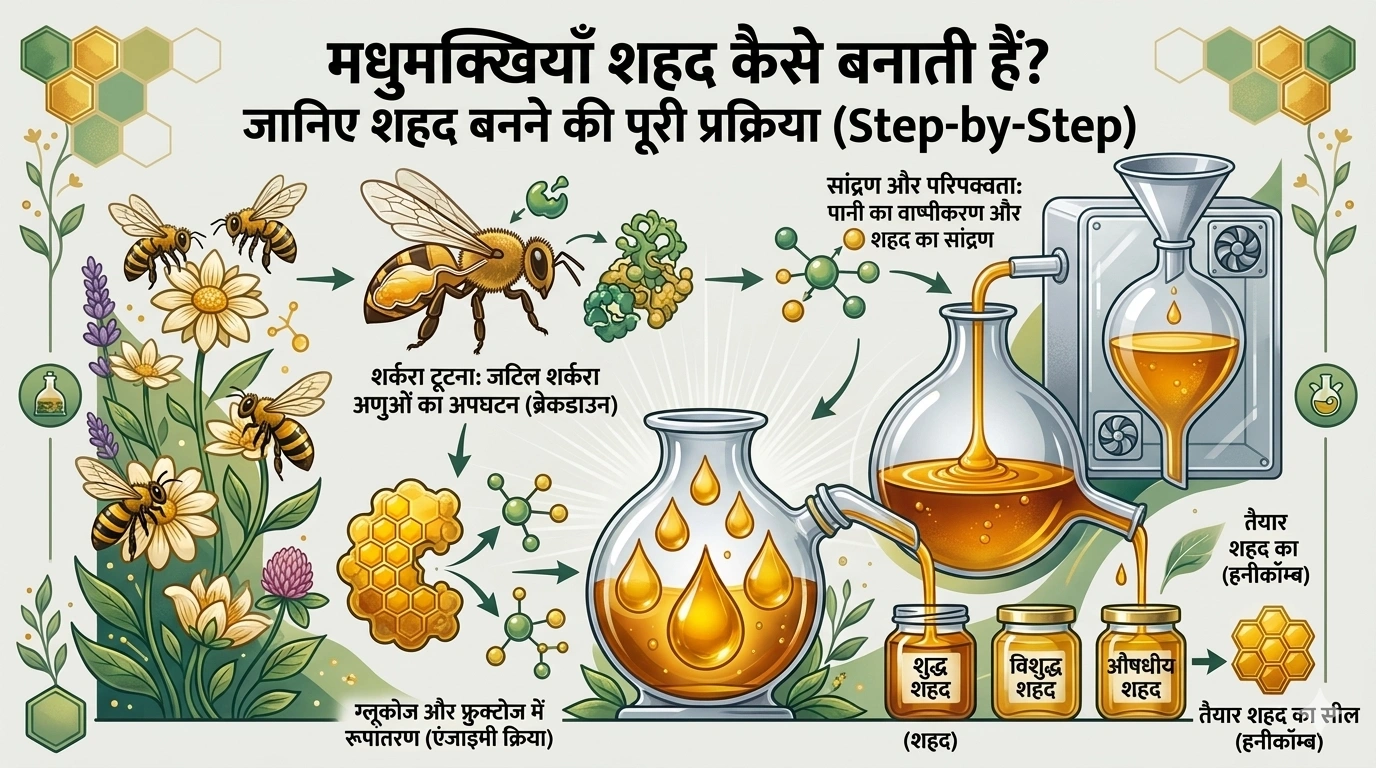 मधुमक्खियाँ शहद कैसे बनाती हैं